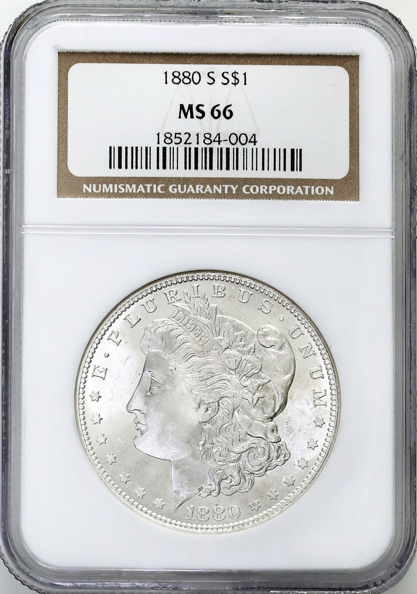 USA. 1 dolar 1880 S, San Francisco NGC MS66